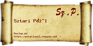 Sztari Pál névjegykártya